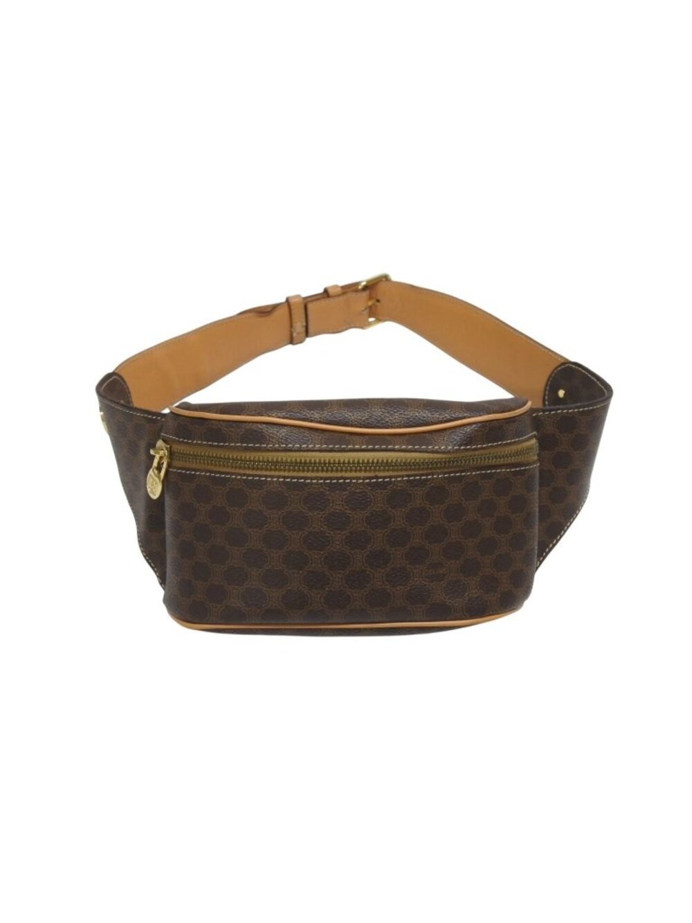 Celine Macadam Waist Bag Leather Brown Gold